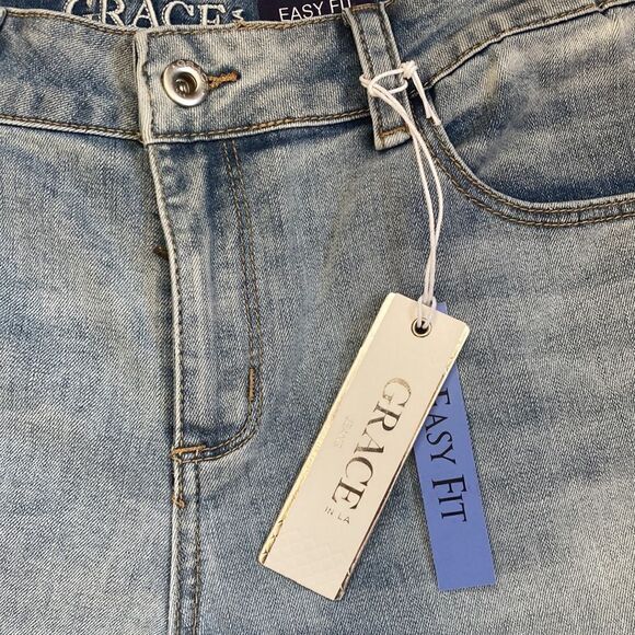 Women’s Grace In La Easy Fit Denim Flare Leg Jeans Pants Size 29 - Picture 6 of 8